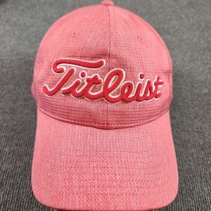 Titleist Golf Hat Men Strapback Adjustable Vented Performance Red Tour Quick Dry